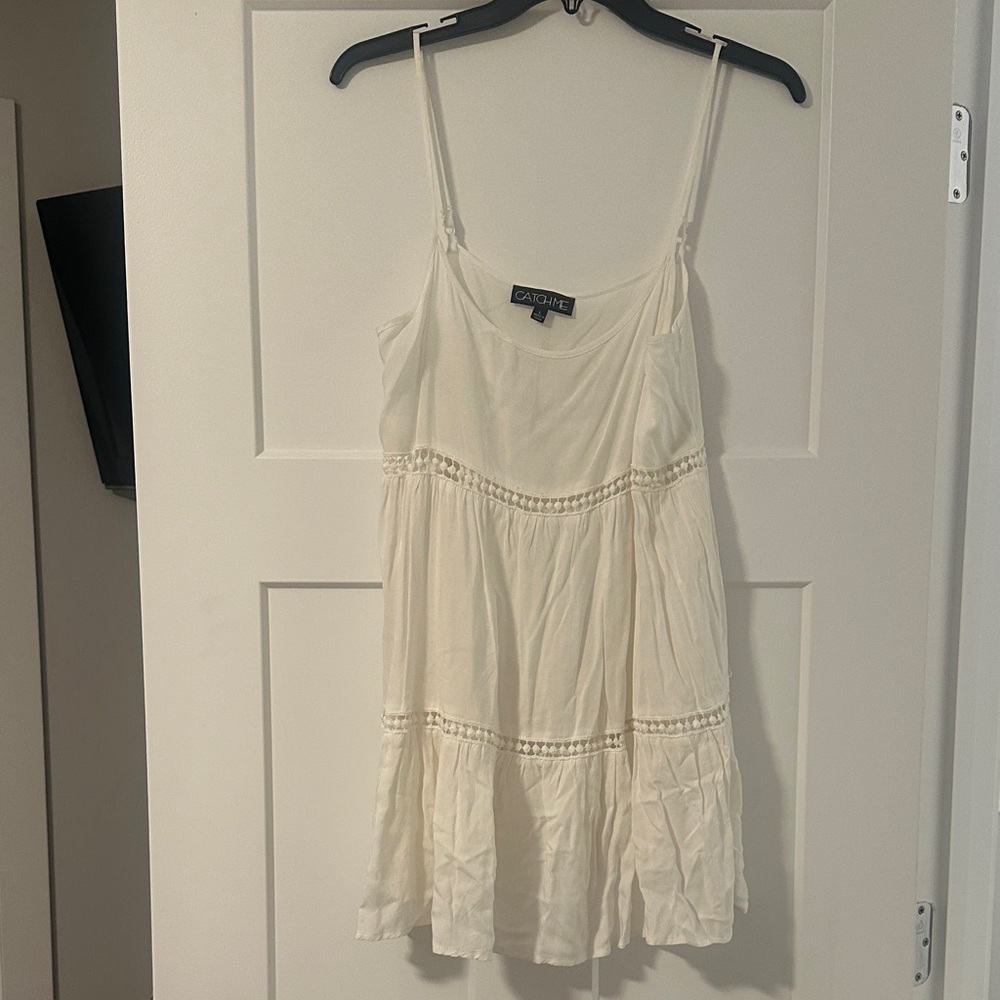 Chic White Tiered Camisole Top